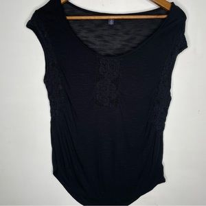 American Eagle Outfitters black lace detail top